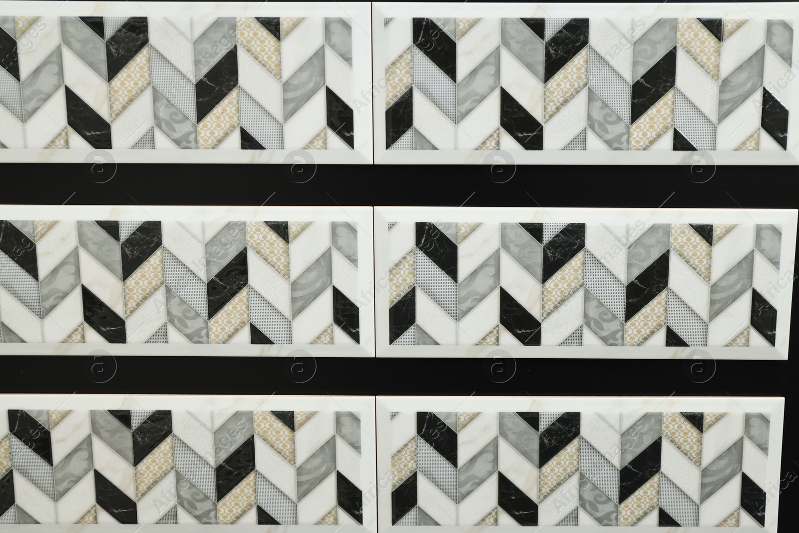 Samples of tiles with beautiful pattern as background, closeup Photo of Samples of tiles with beautiful pattern as background, closeup