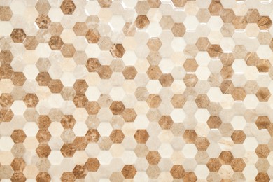 Photo of Texture of tile with beautiful pattern as background, top view