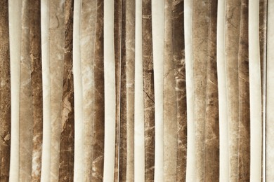 Photo of Texture of tile with beautiful pattern as background, top view