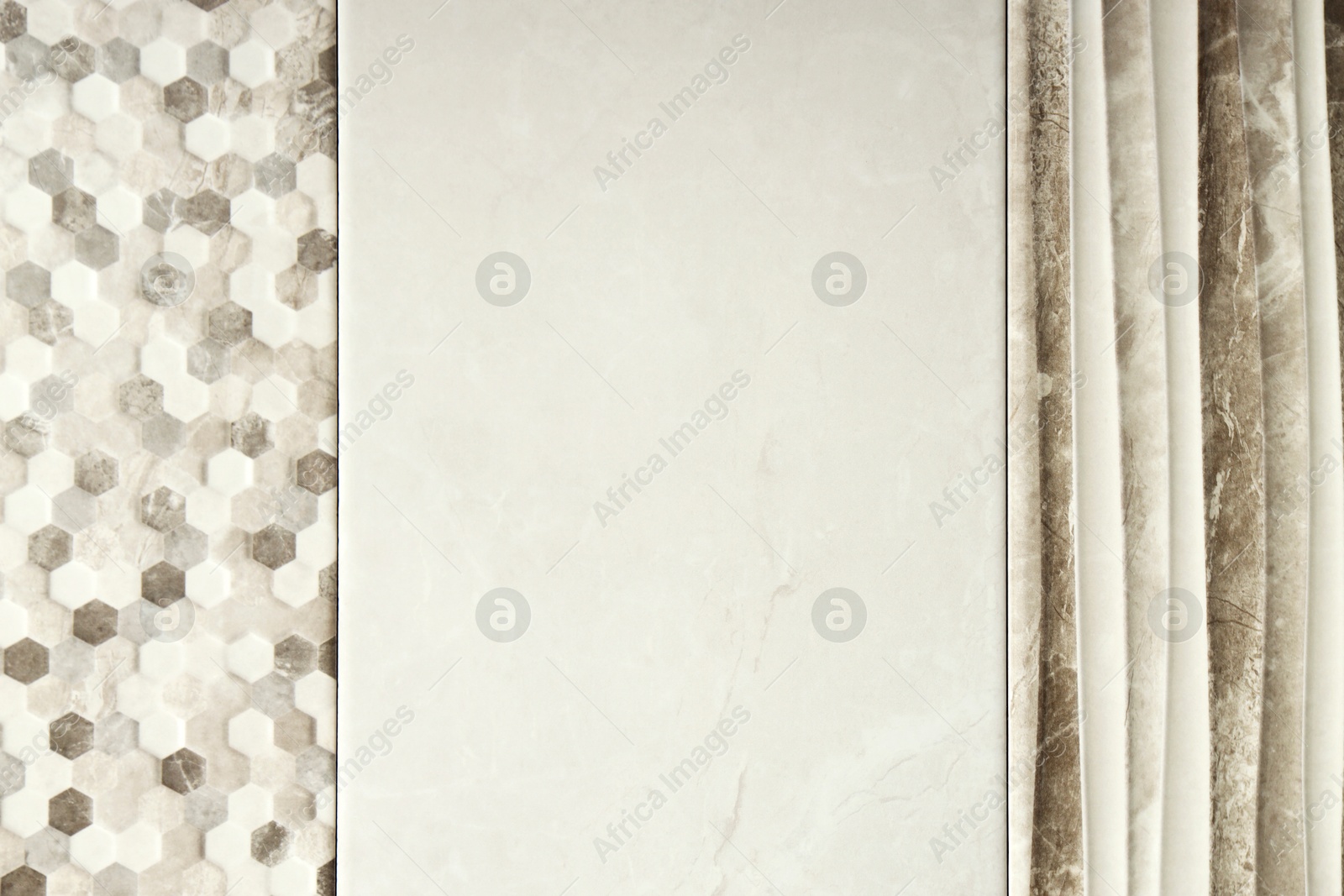 Samples of tiles with different patterns as background, closeup Photo of Samples of tiles with different patterns as background, closeup