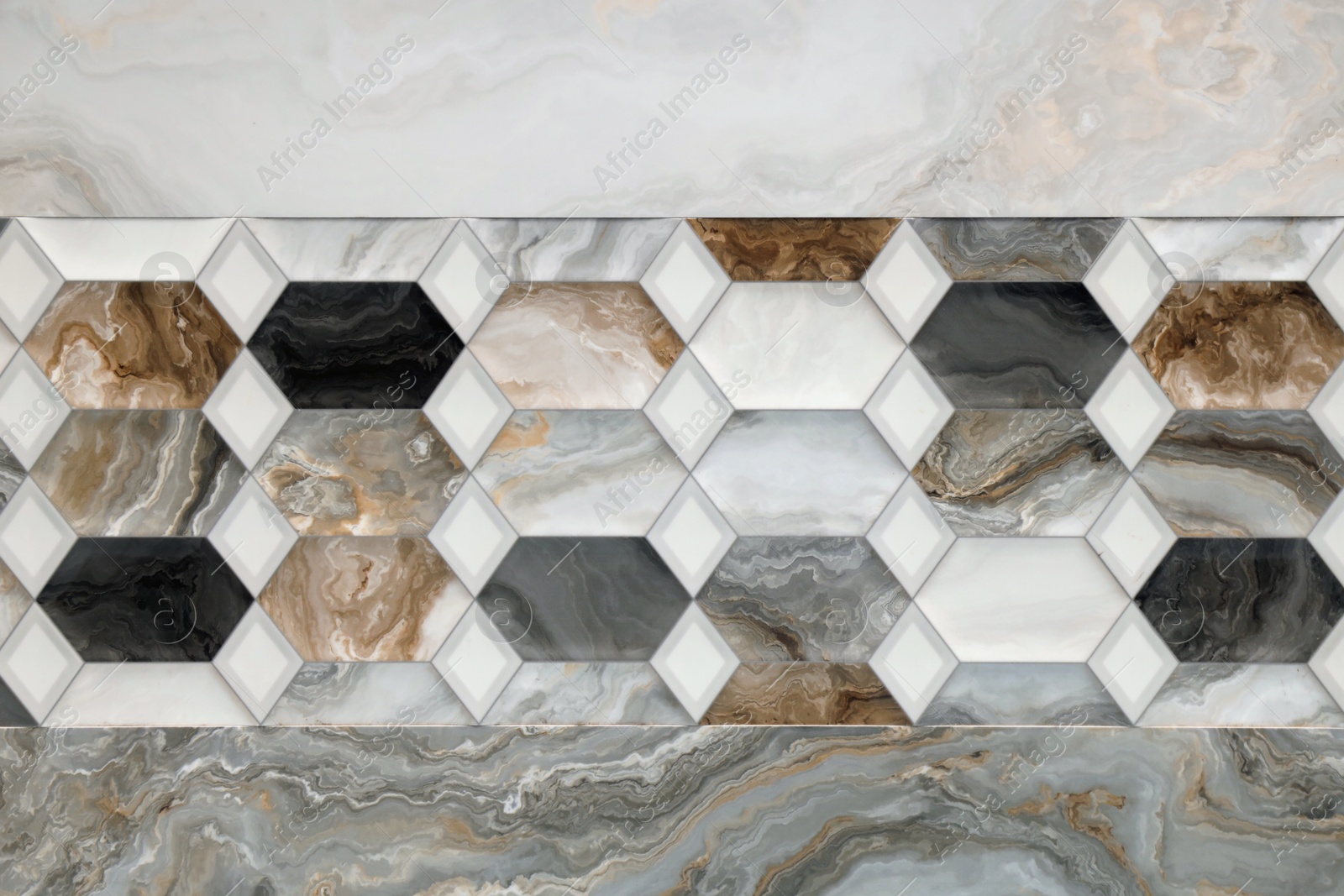 Texture of tiles with different patterns as background, top view Photo of Texture of tiles with different patterns as background, top view