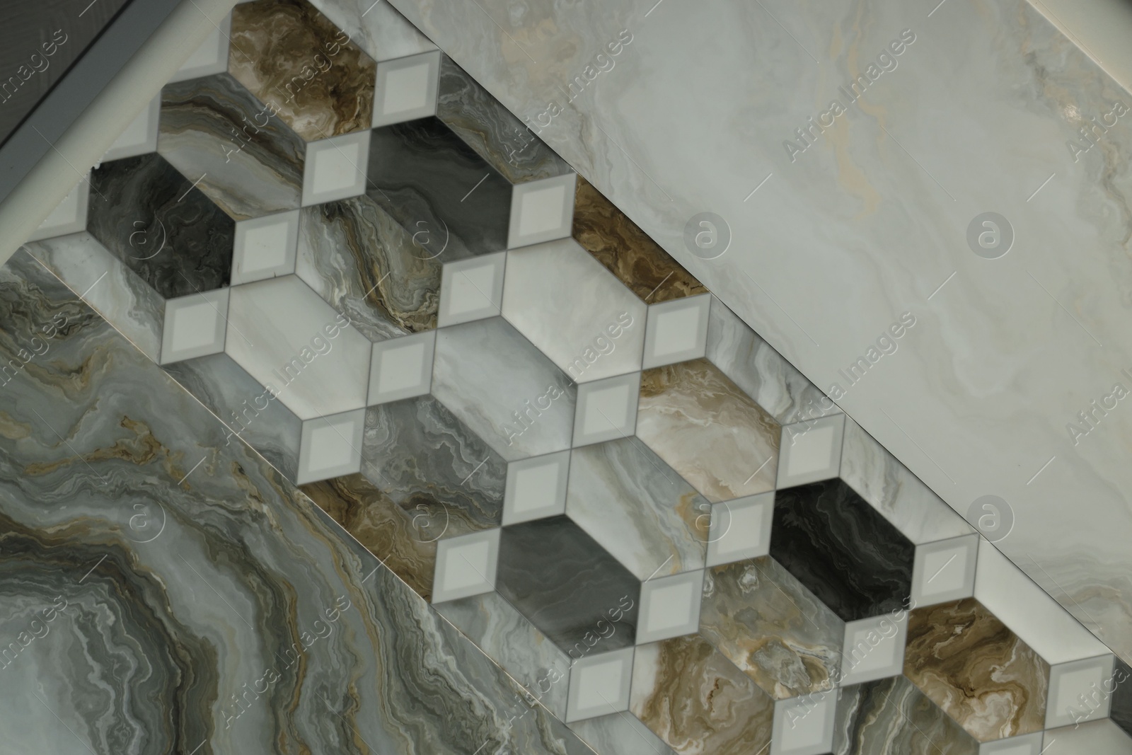 Texture of tiles with different patterns as background, top view Photo of Texture of tiles with different patterns as background, top view