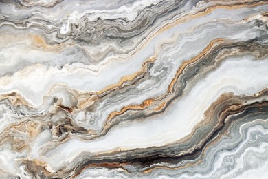 Photo of Texture of tile with beautiful pattern as background, top view