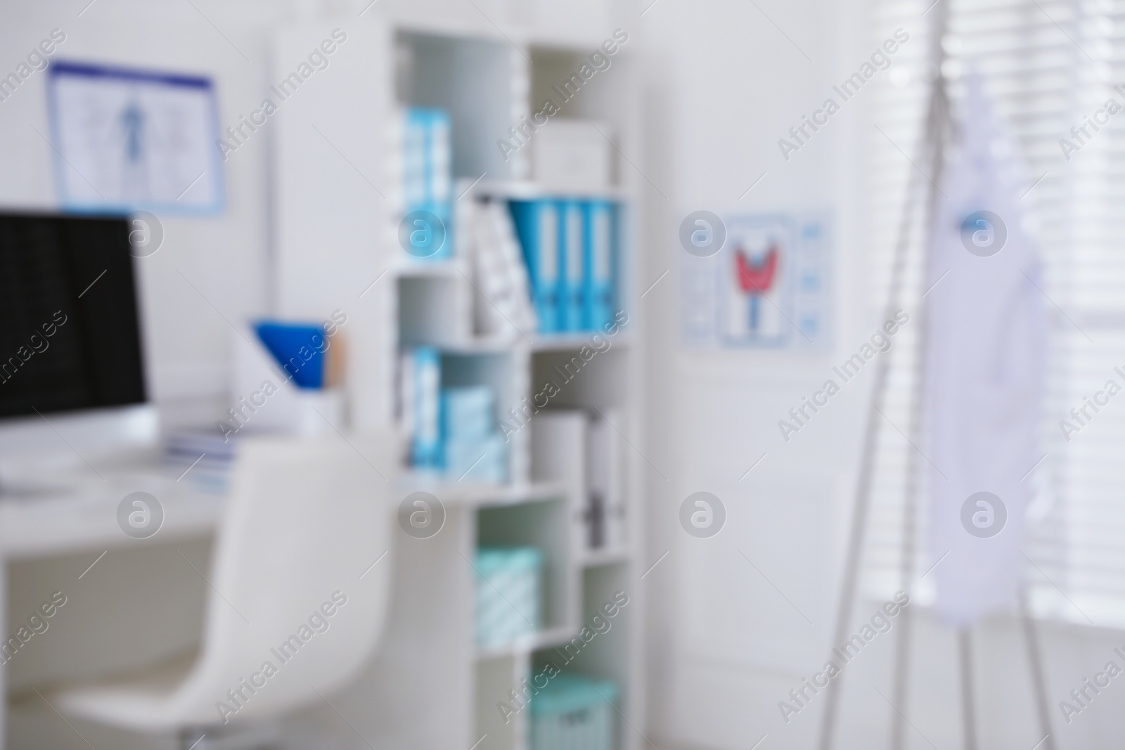 Blurred view of doctor's workplace in office Photo of Blurred view of doctor's workplace in office