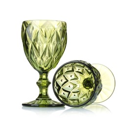 Photo of Two empty clean glasses isolated on white