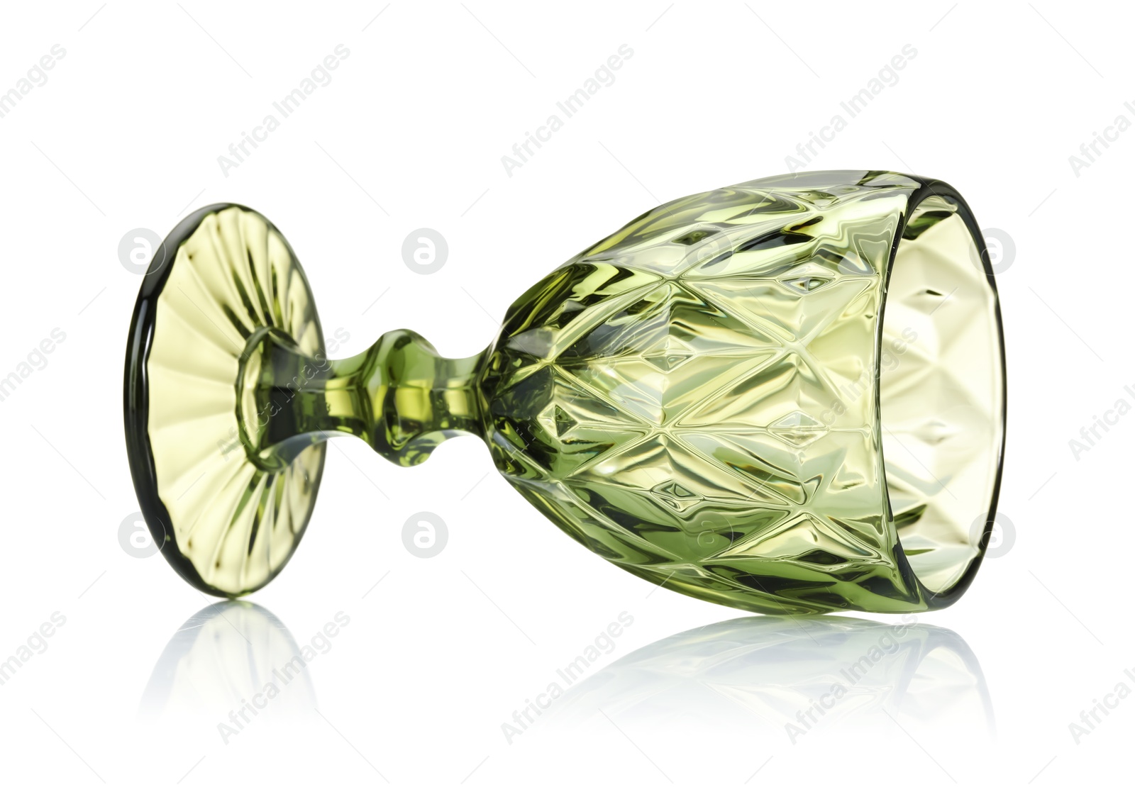 One empty clean glass isolated on white Photo of One empty clean glass isolated on white