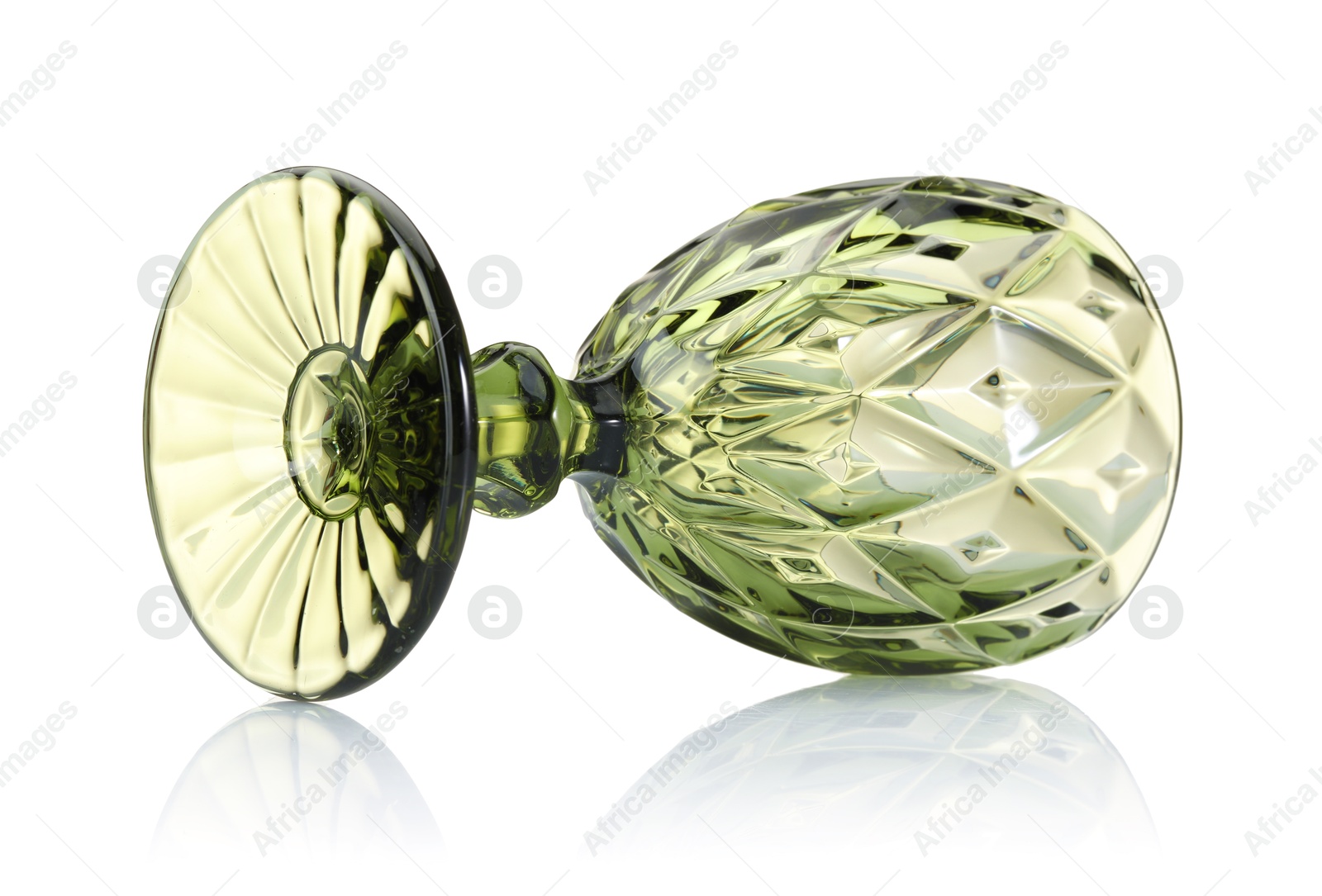 One empty clean glass isolated on white Photo of One empty clean glass isolated on white