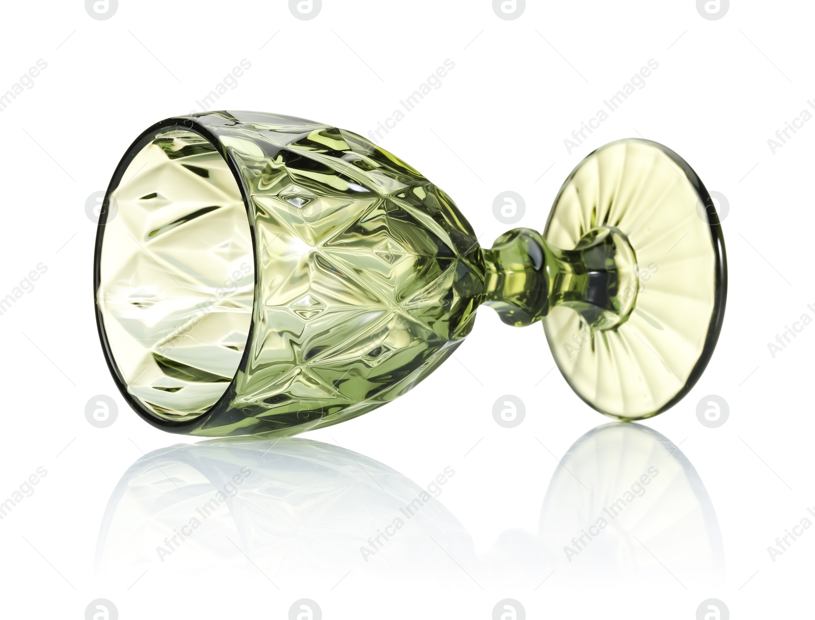 One empty clean glass isolated on white Photo of One empty clean glass isolated on white