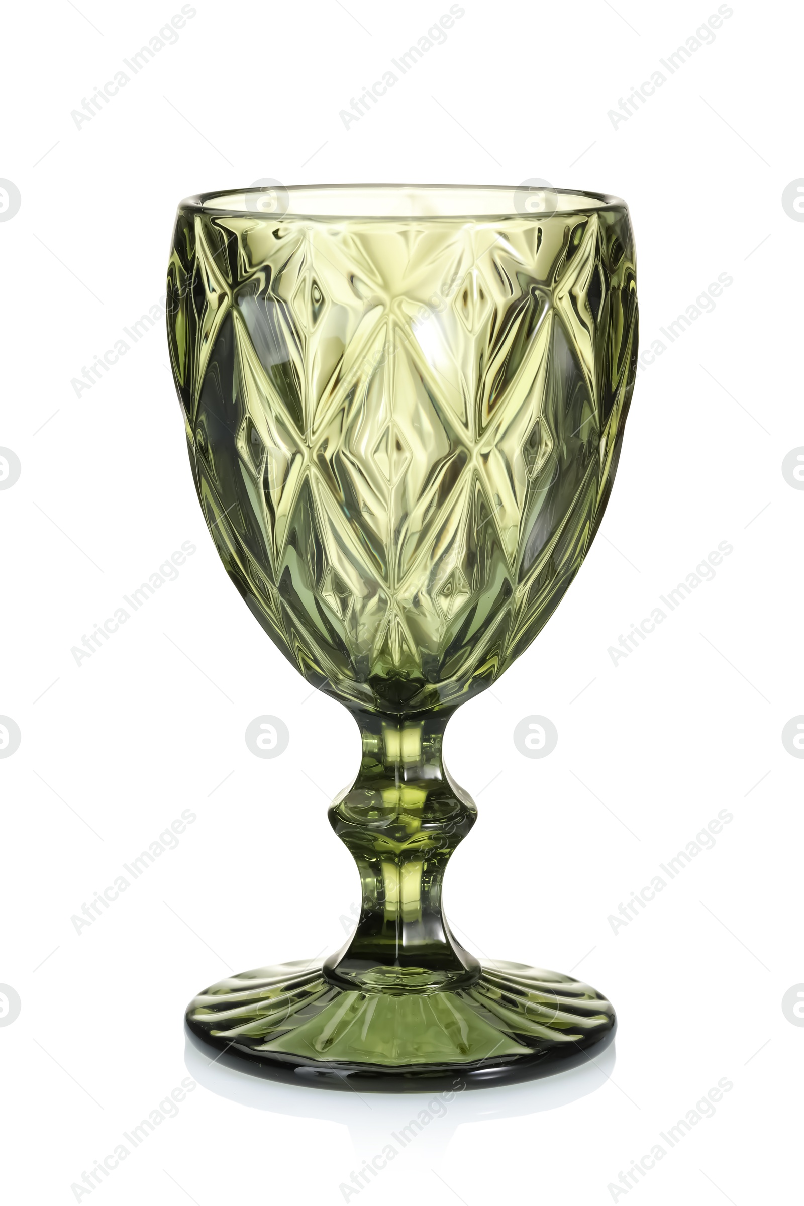 One empty clean glass isolated on white Photo of One empty clean glass isolated on white