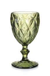 Photo of One empty clean glass isolated on white