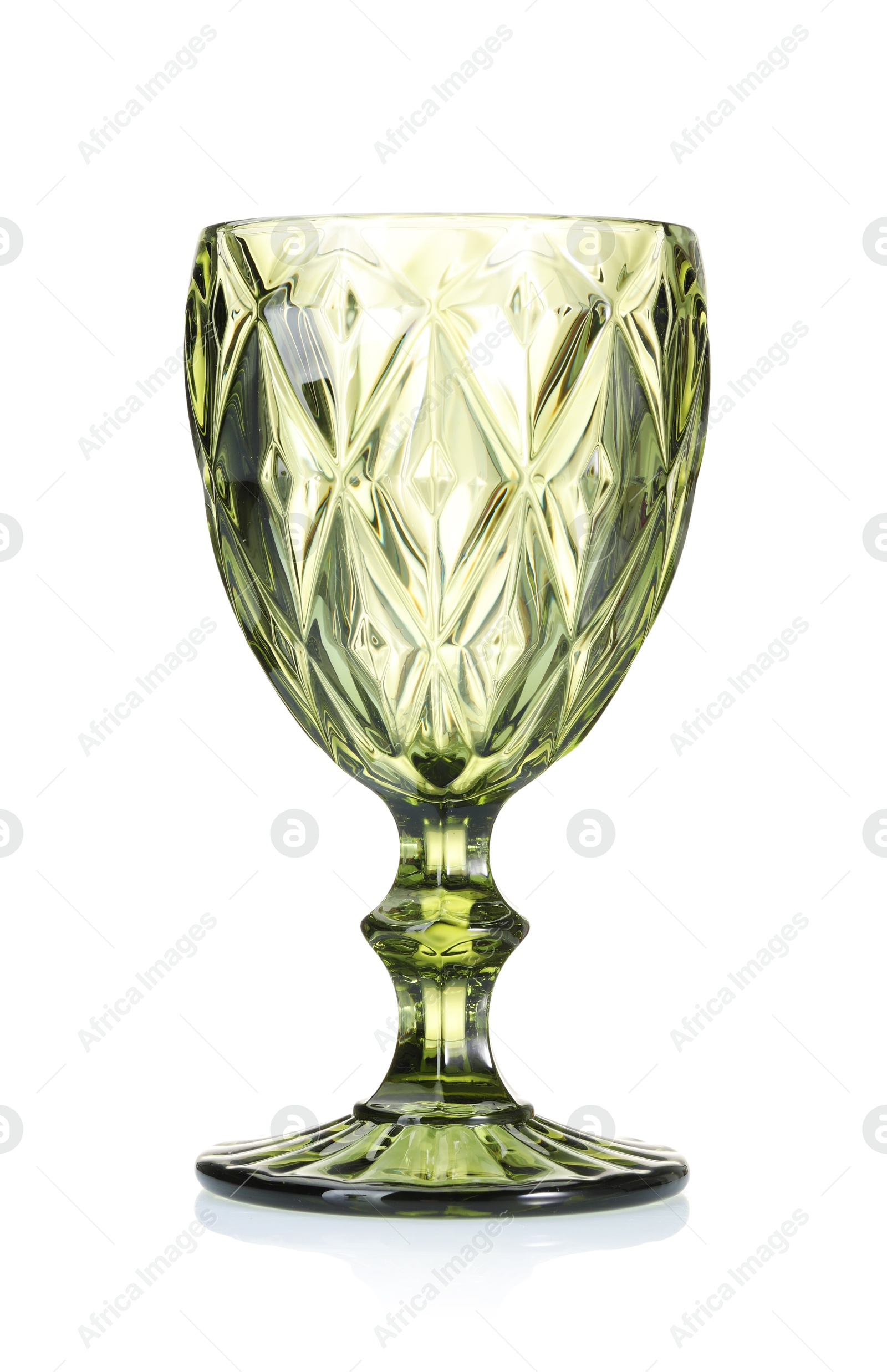 One empty clean glass isolated on white Photo of One empty clean glass isolated on white