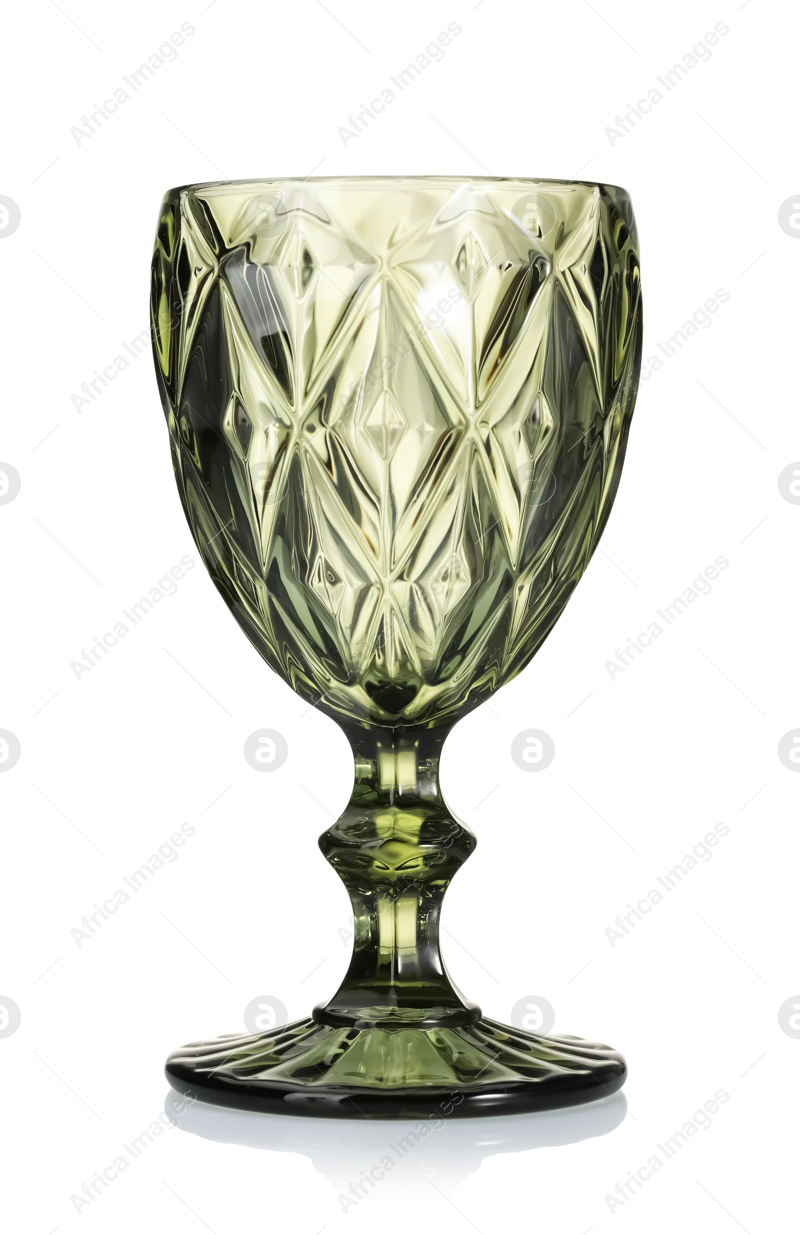 One empty clean glass isolated on white Photo of One empty clean glass isolated on white
