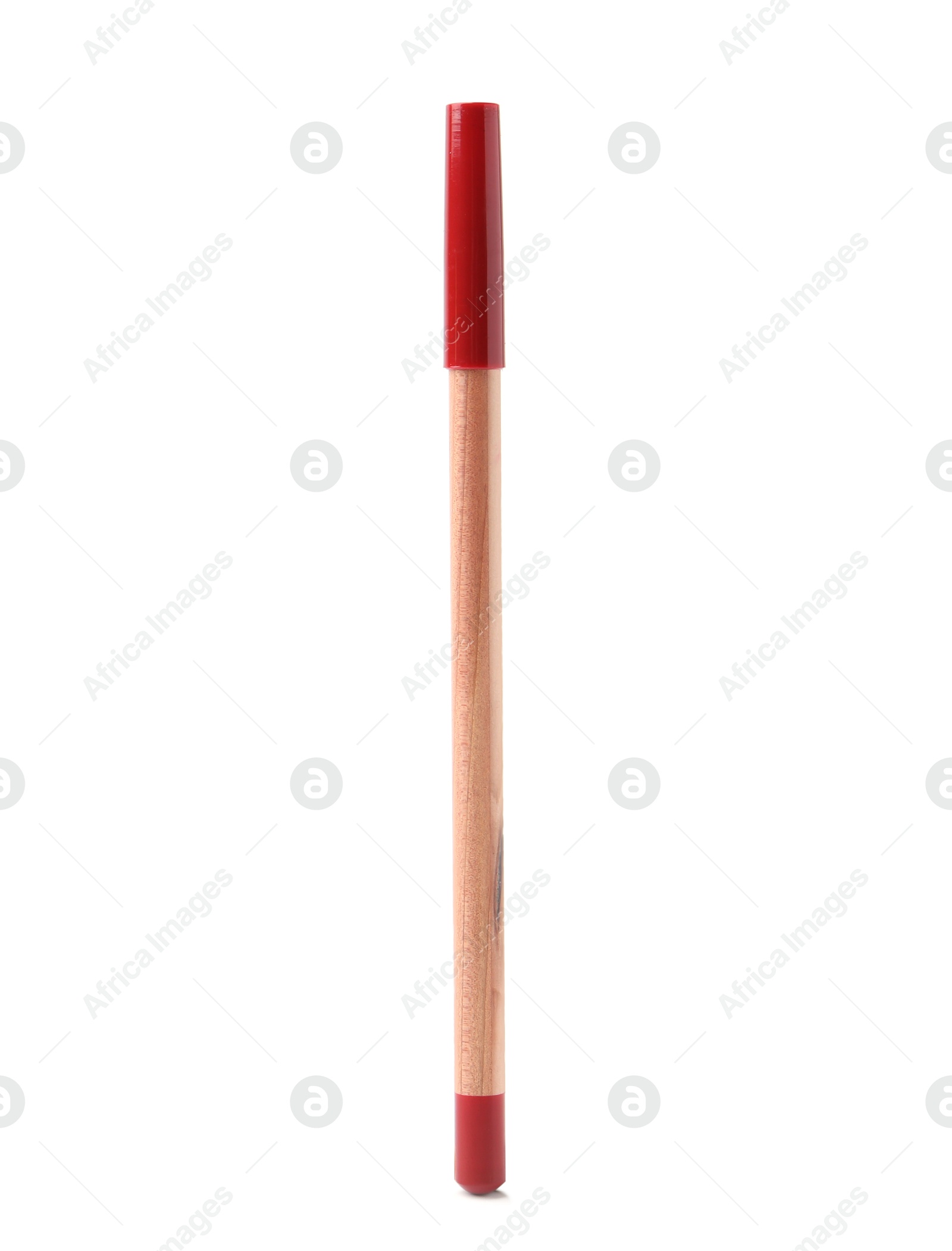 One lip pencil isolated on white. Cosmetic product Photo of One lip pencil isolated on white. Cosmetic product