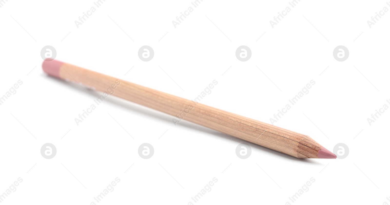 Photo of One lip pencil isolated on white. Cosmetic product