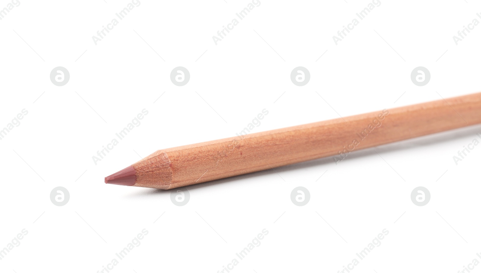 Photo of One lip pencil isolated on white. Cosmetic product