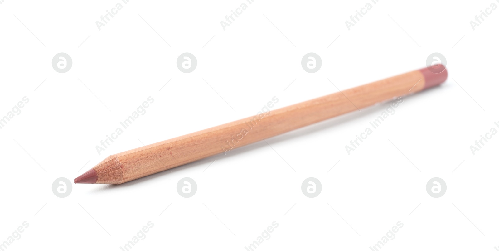 Photo of One lip pencil isolated on white. Cosmetic product
