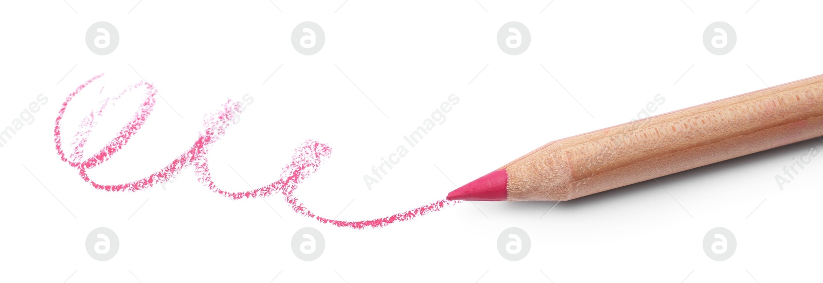 One beautiful lip pencil and strokes isolated on white Photo of One beautiful lip pencil and strokes isolated on white