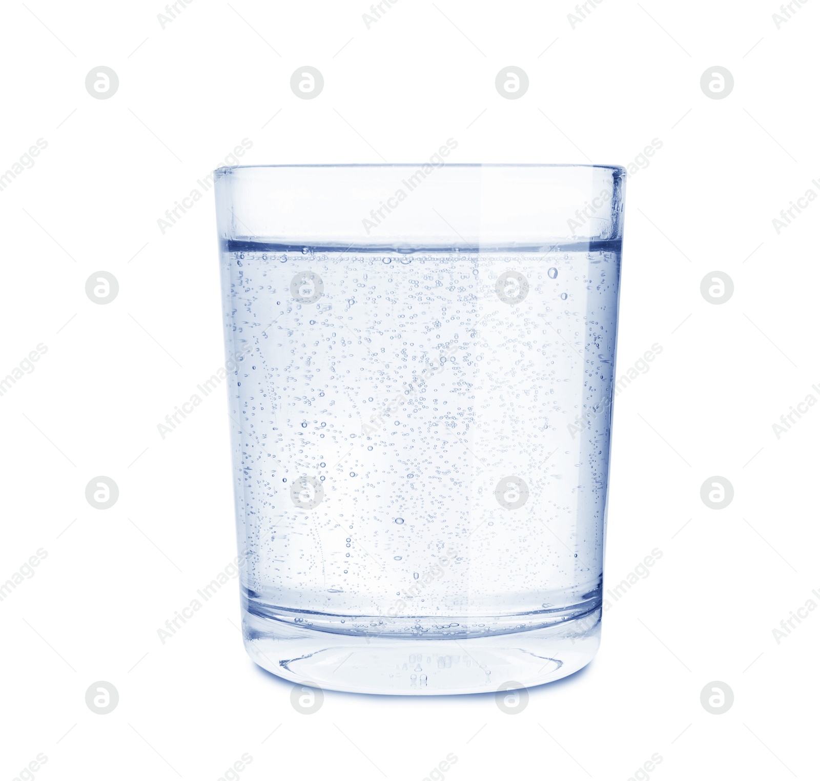 Glass of soda water isolated on white Image of Glass of soda water isolated on white