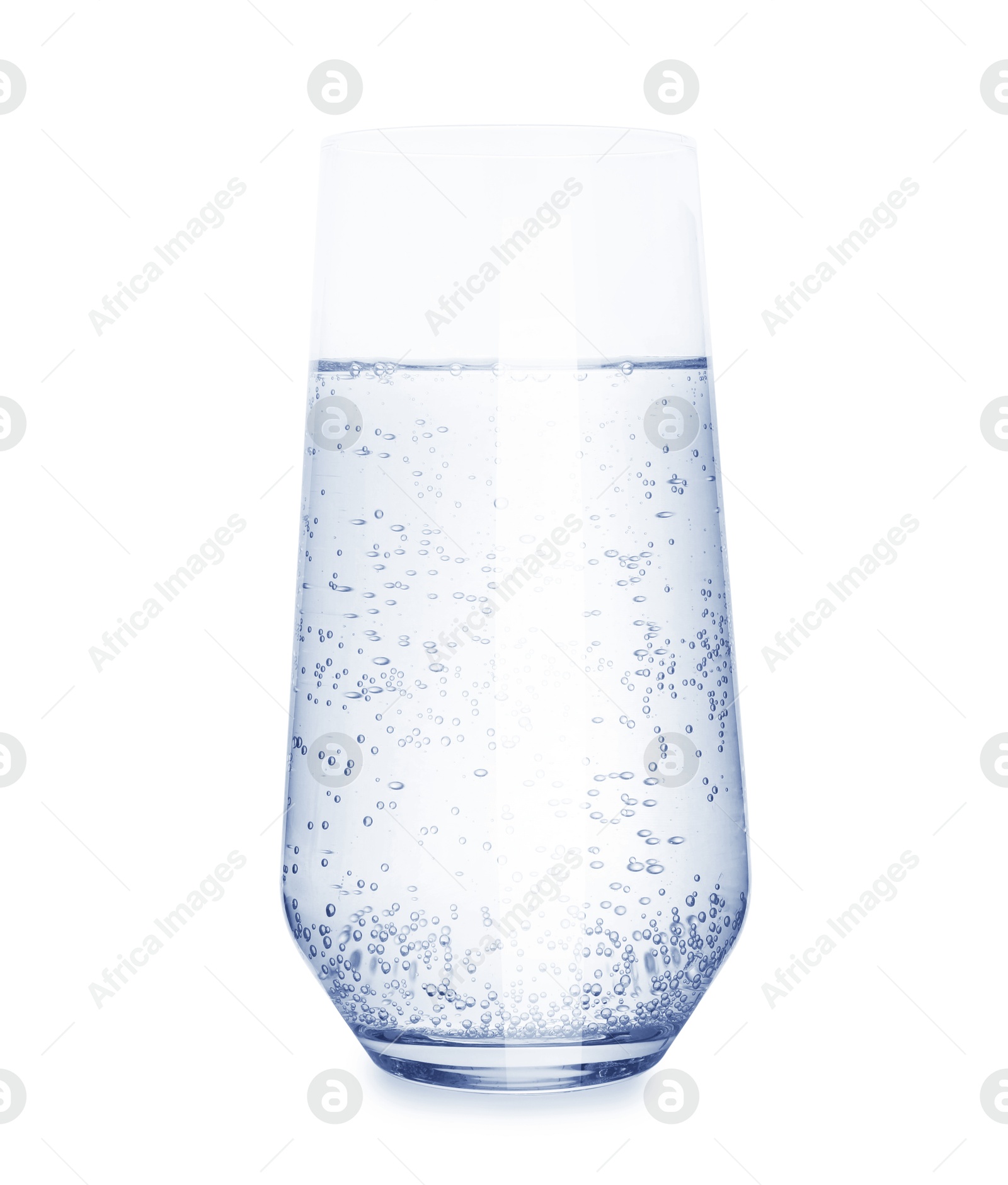 Glass of soda water isolated on white Image of Glass of soda water isolated on white