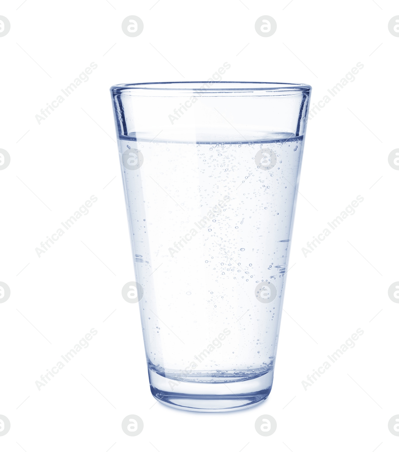 Glass of soda water isolated on white Image of Glass of soda water isolated on white