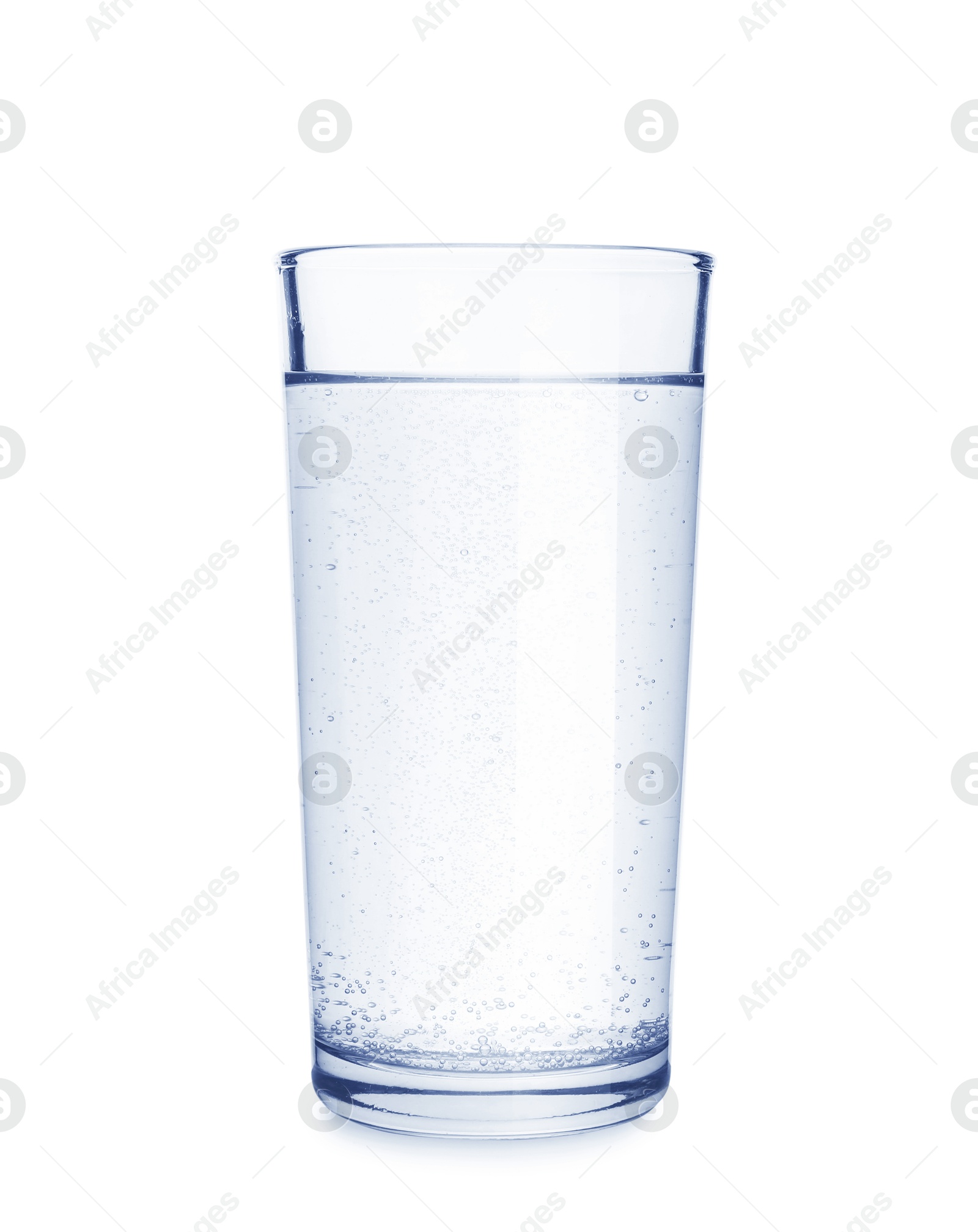 Glass of soda water isolated on white Image of Glass of soda water isolated on white