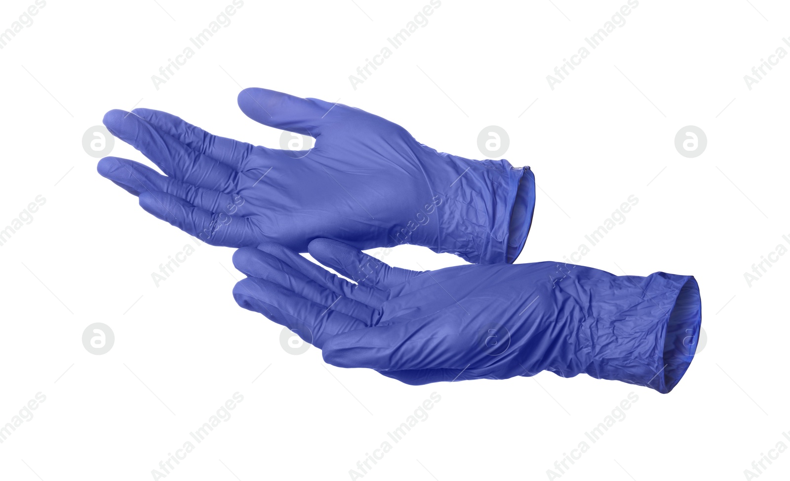 Pair of nitrile medical gloves isolated on white Image of Pair of nitrile medical gloves isolated on white