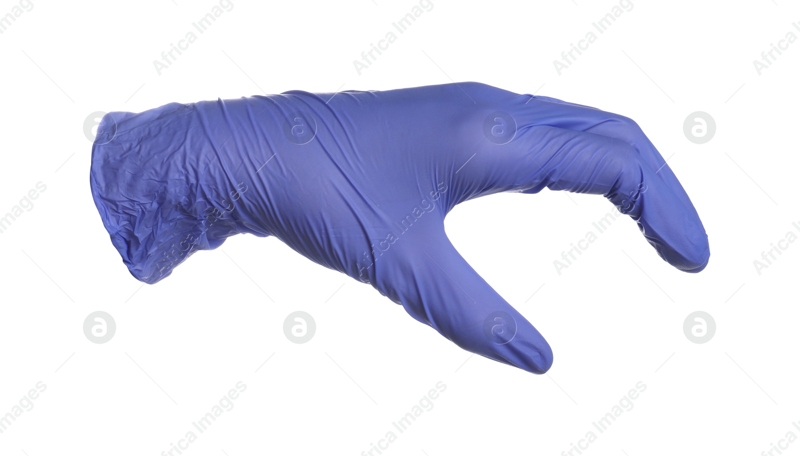 One nitrile medical glove isolated on white Image of One nitrile medical glove isolated on white