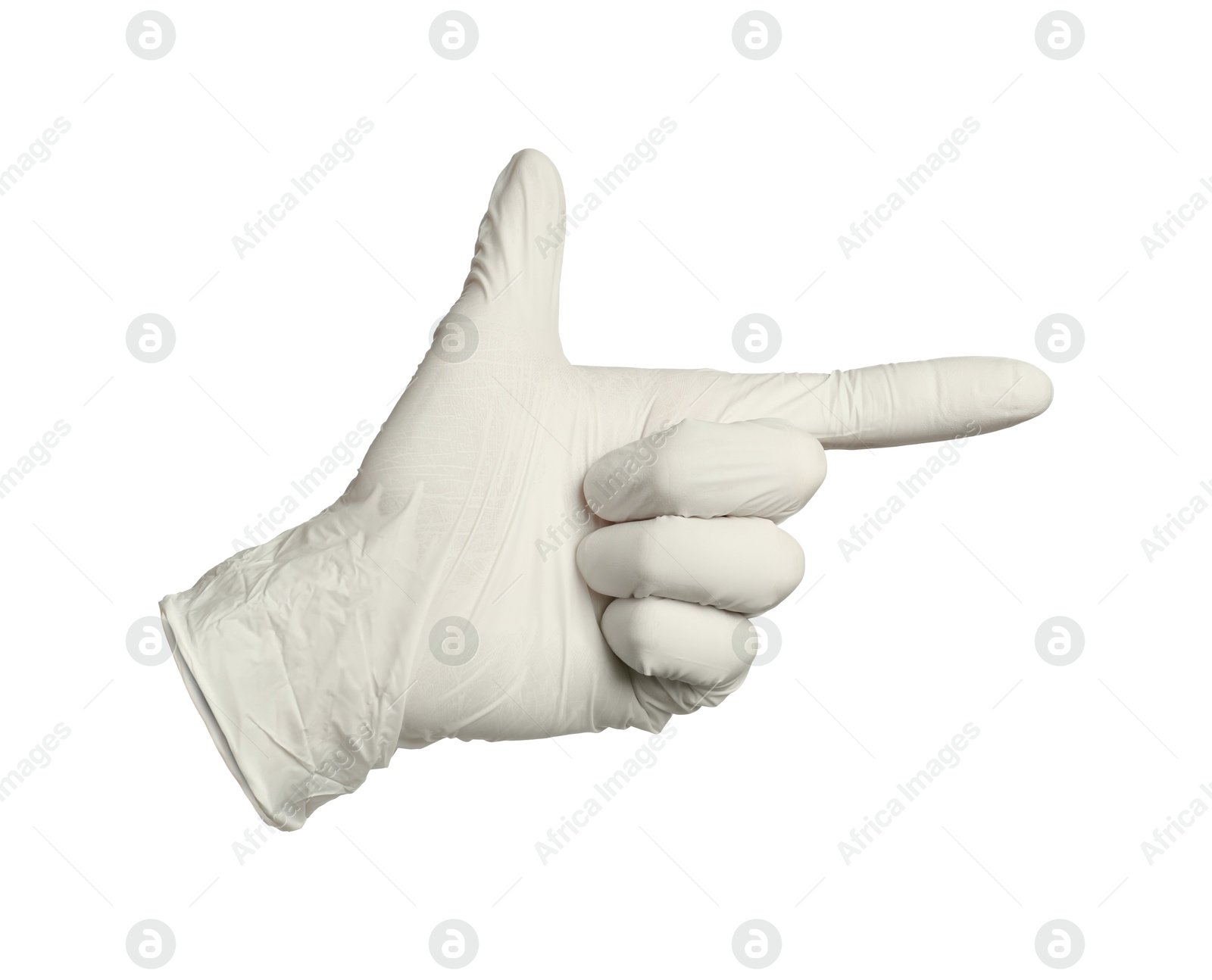 Image of One nitrile medical glove isolated on white
