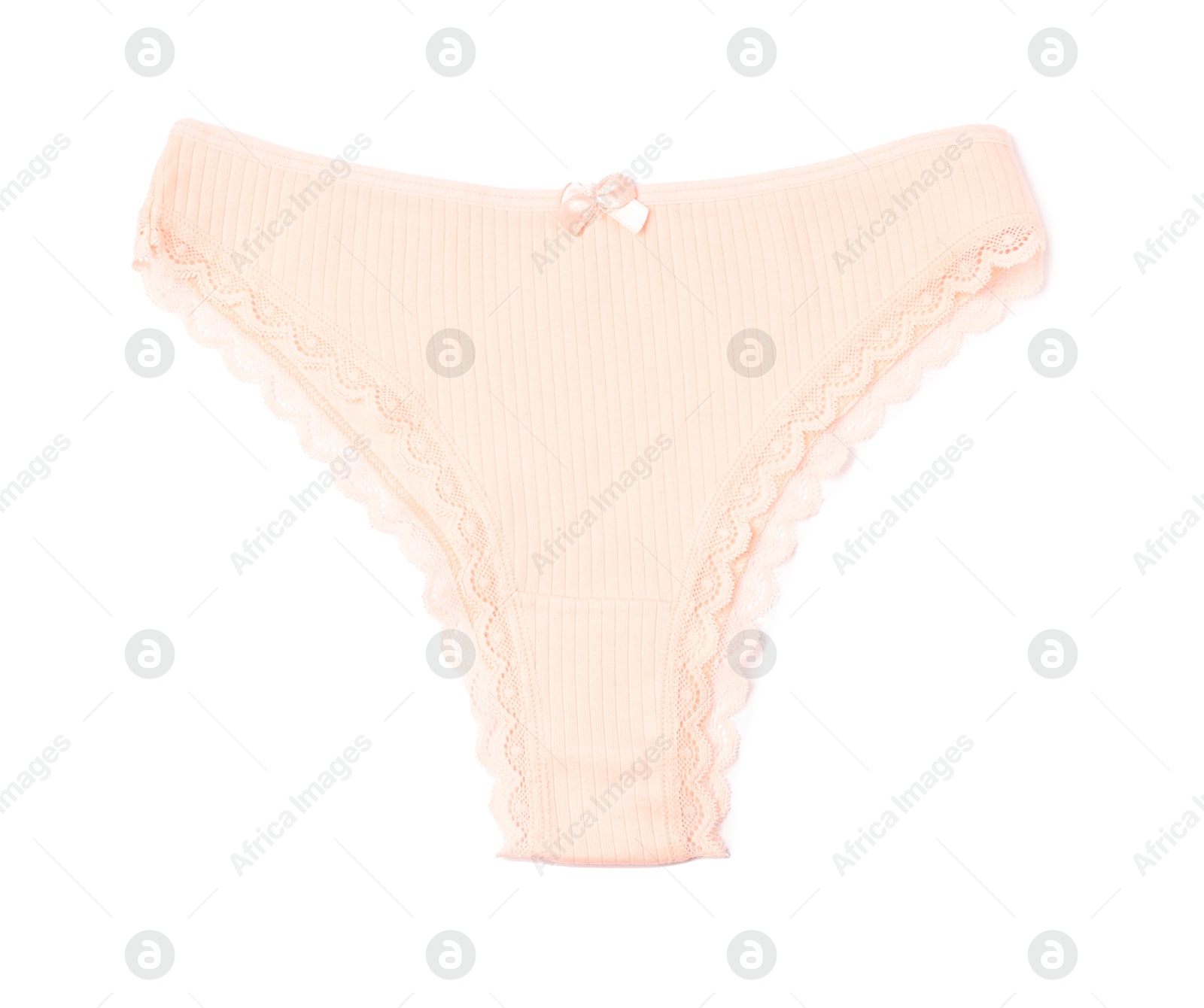 Women's underwear. Beautiful panties isolated on white, top view Photo of Women's underwear. Beautiful panties isolated on white, top view