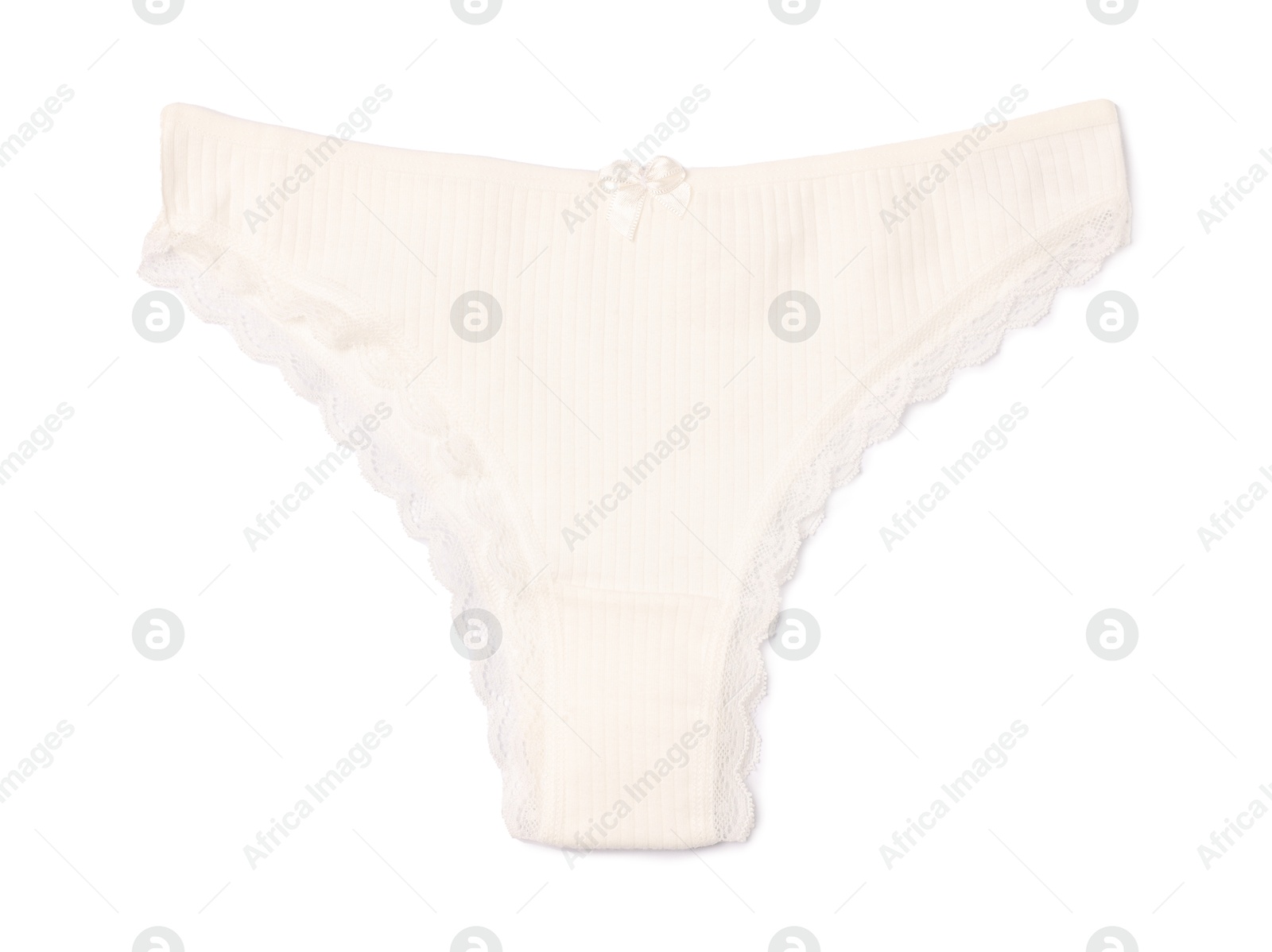 Women's underwear. Beautiful panties isolated on white, top view Photo of Women's underwear. Beautiful panties isolated on white, top view