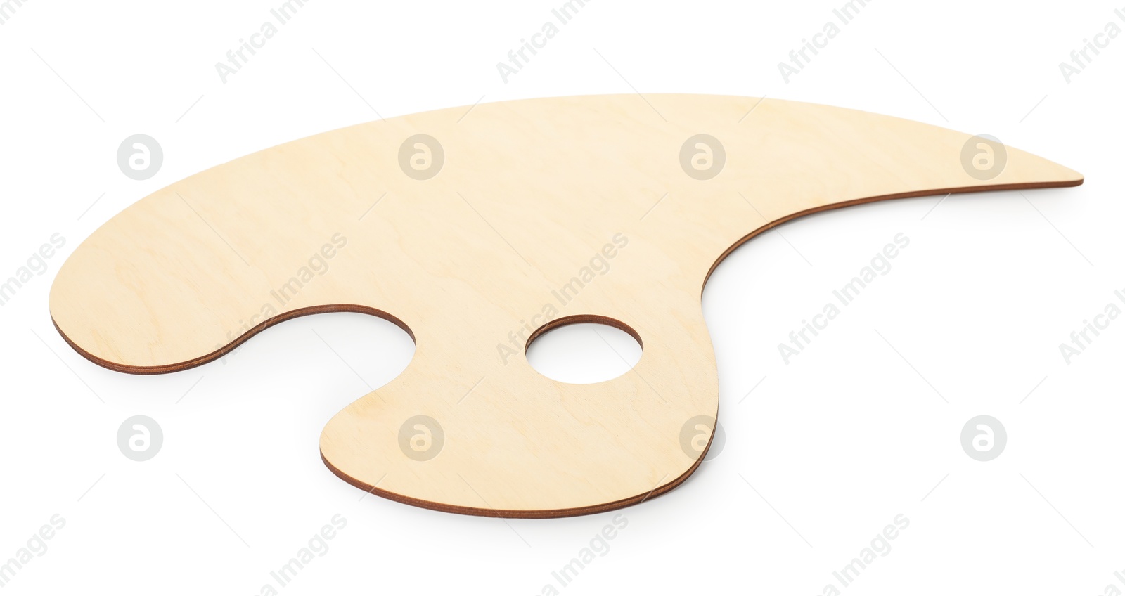 Empty wooden artist's palette isolated on white Photo of Empty wooden artist's palette isolated on white