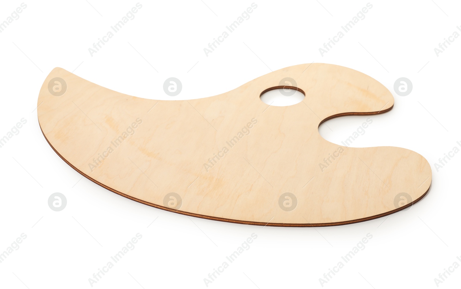 Empty wooden artist's palette isolated on white Photo of Empty wooden artist's palette isolated on white