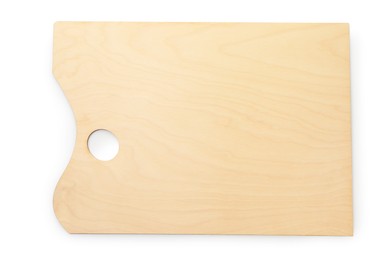 Photo of Empty wooden palette isolated on white, top view