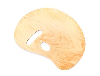 Photo of Empty wooden palette isolated on white, top view
