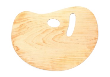 Photo of Empty wooden palette isolated on white, top view