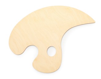 Photo of Empty wooden palette isolated on white, top view