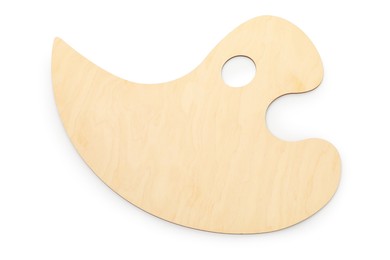 Photo of Empty wooden palette isolated on white, top view