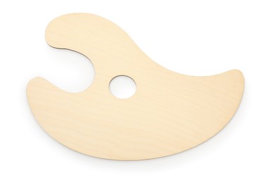 Photo of Empty wooden palette isolated on white, top view