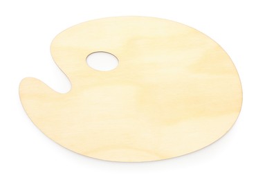 Photo of Empty wooden palette isolated on white, top view