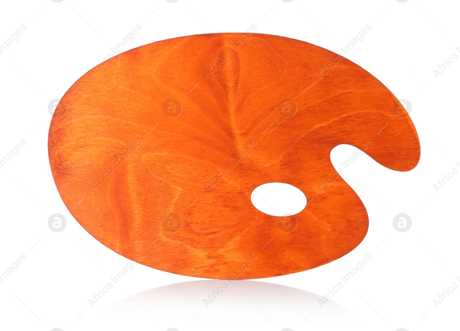 Photo of Empty wooden artist's palette isolated on white