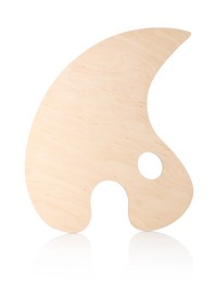Photo of Empty wooden artist's palette isolated on white