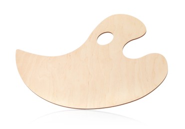 Photo of Empty wooden artist's palette isolated on white