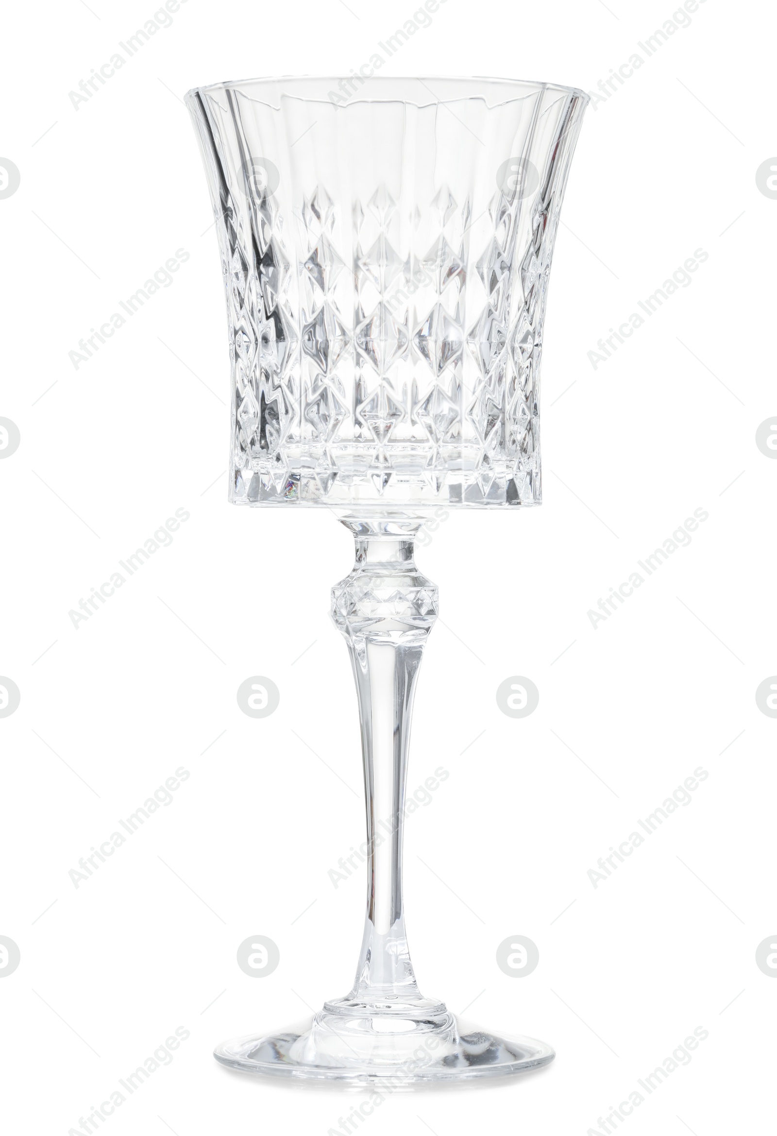 Photo of One empty clean glass isolated on white
