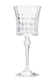 Photo of One empty clean glass isolated on white