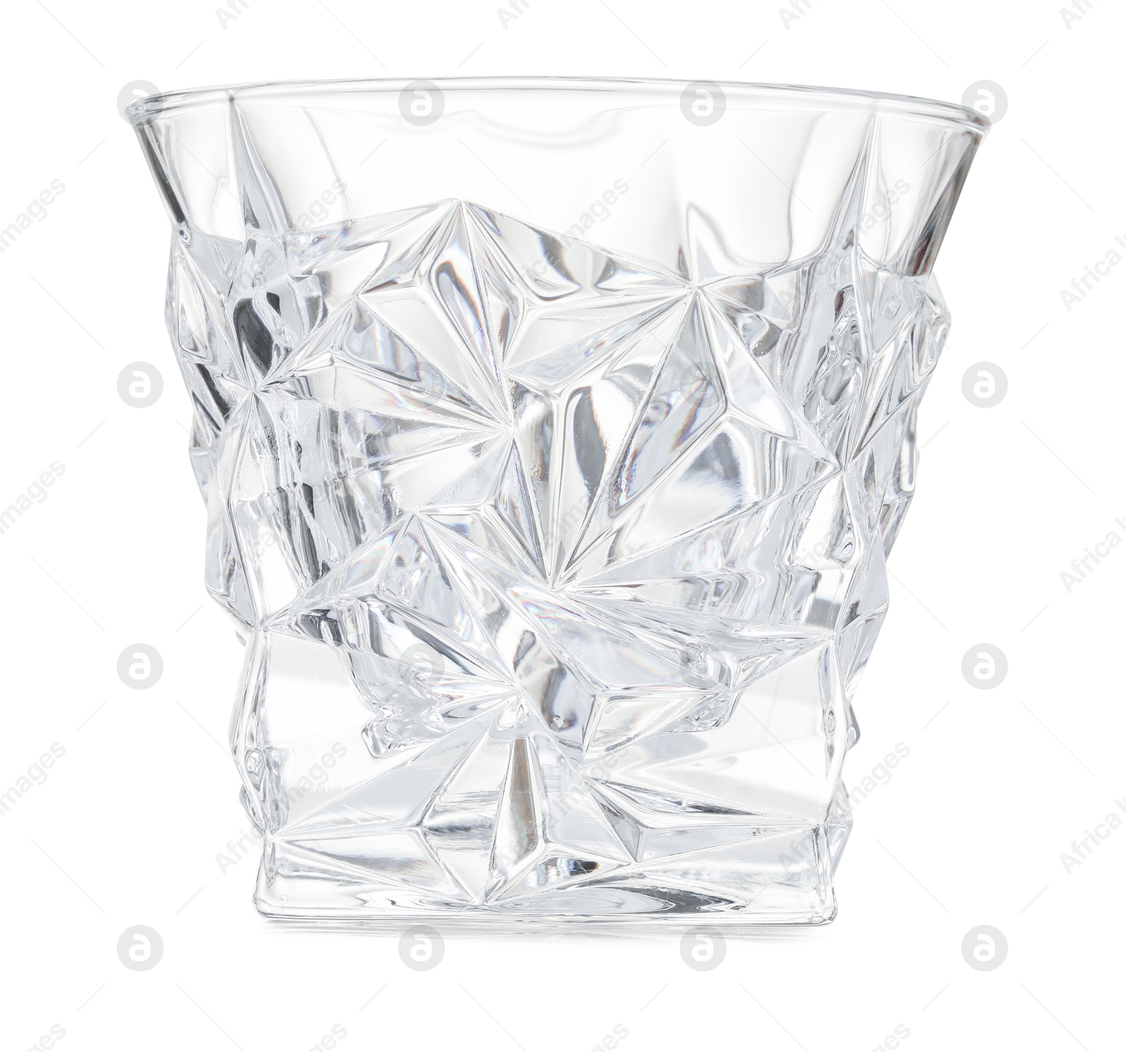 One empty clean glass isolated on white Photo of One empty clean glass isolated on white