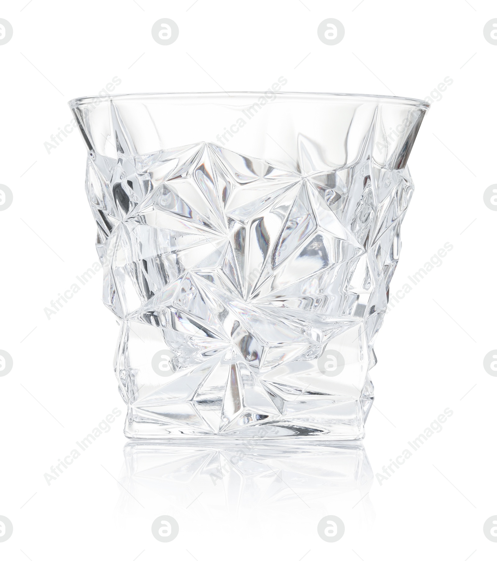 Photo of One empty clean glass isolated on white
