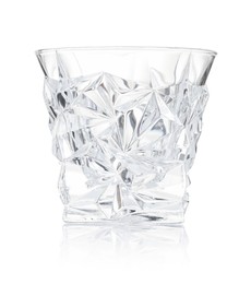 Photo of One empty clean glass isolated on white