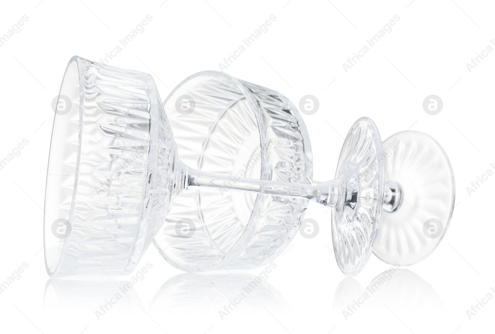 Two empty clean glasses isolated on white Photo of Two empty clean glasses isolated on white