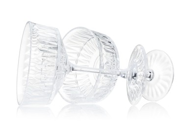 Photo of Two empty clean glasses isolated on white