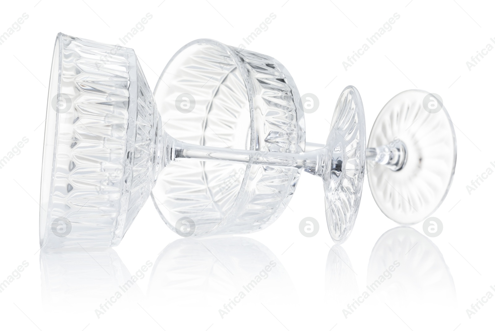 Photo of Two empty clean glasses isolated on white